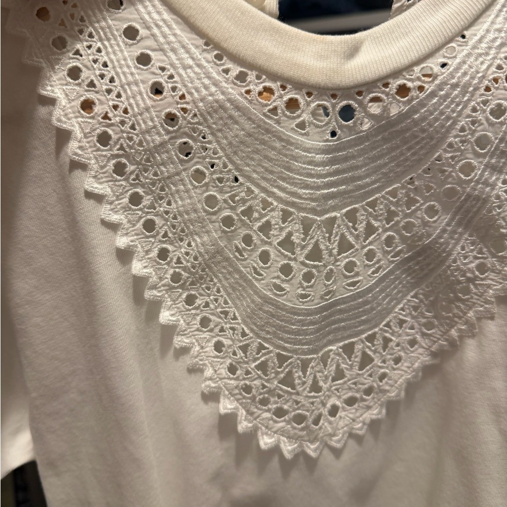 Alaia Jersey Tee with Embroidered eyelet trim - Picture 7 of 7